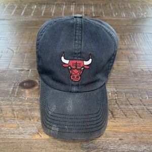 Vintage Nike Chicago Bulls Dad Hat Adult OSFA Faded Black